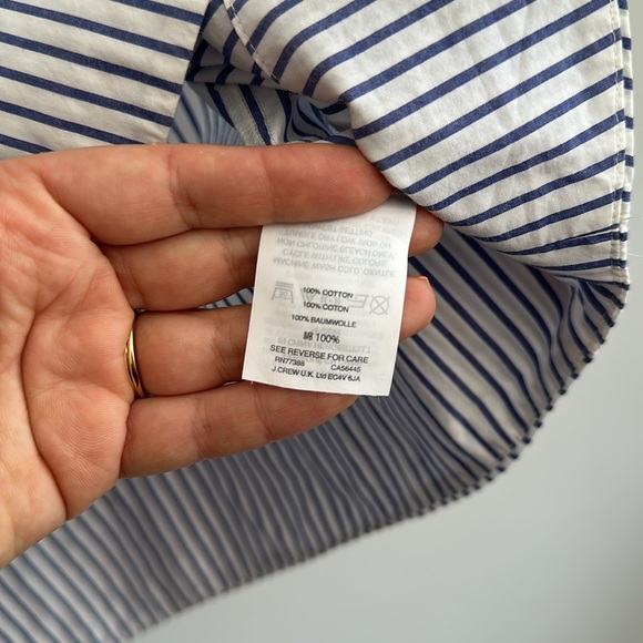 J.CREW Lace Up, Blue Striped Shirt-Dress, Size S - Picture 7 of 7